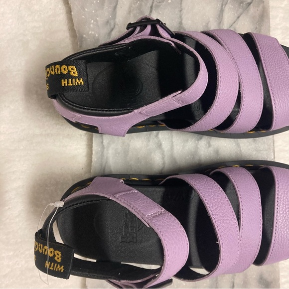 SOLD. Dr.Martens Blaire Pisa Leather Strap Sandal Chunky Sole Purple Lilac - Picture 7 of 14